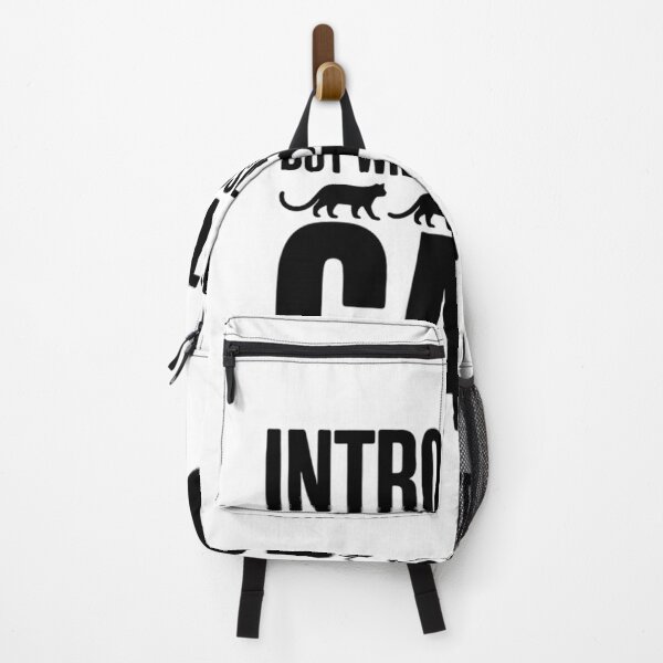 Item preview, Introverted But Willing To Discuss Cats Funny Introvert Cat Lover Typography designed and sold by GiftsForge.