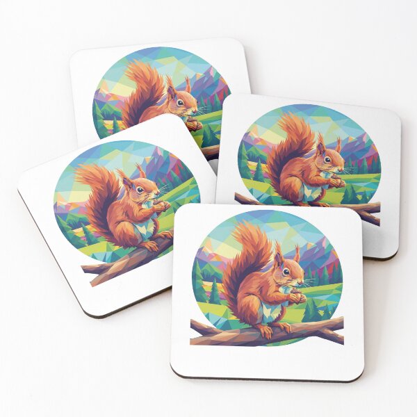 Item preview, Modern Nature Red Squirrel | Colorful Low Poly Scottish Squirrel Art designed and sold by Loom on the Loch.