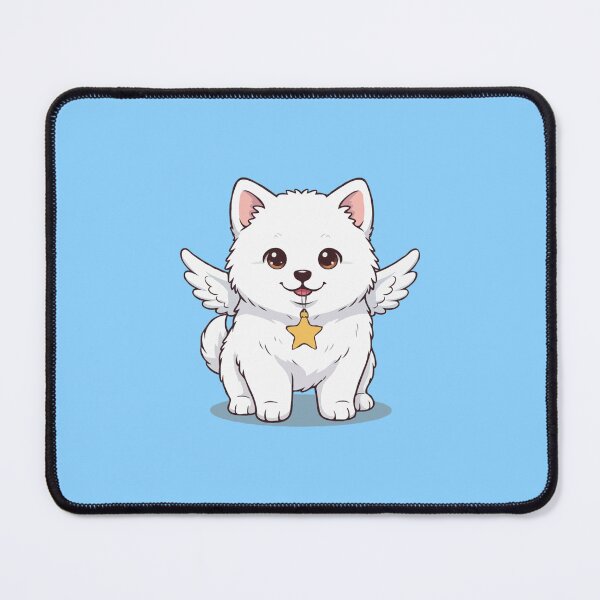 Item preview, Angel Samoyed Christmas Art – Cute Joyful Puppy designed and sold by The Real Life Symphony.