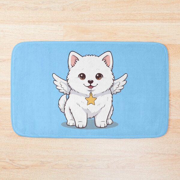 Item preview, Angel Samoyed Christmas Art – Cute Joyful Puppy designed and sold by The Real Life Symphony.