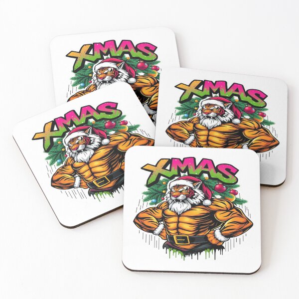 Item preview, XMAS Tiger Muscle Graffiti Sticker designed and sold by Imaginarium of Chaos falcon88 .