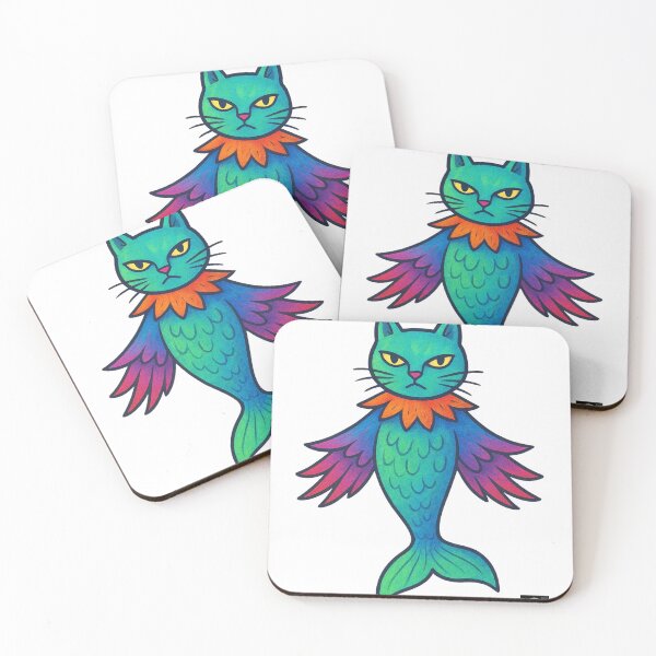 Item preview, Galactic Hybrid – Vibrant Cat-Bird-Fish Alien Creature designed and sold by HOUSE OF TIST.