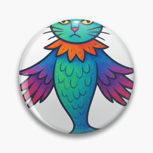 Item preview, Galactic Hybrid – Vibrant Cat-Bird-Fish Alien Creature designed and sold by HOUSE OF TIST.