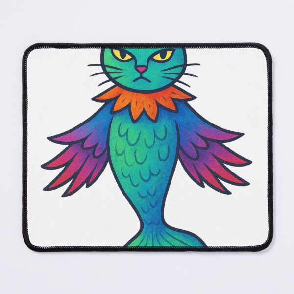 Item preview, Galactic Hybrid – Vibrant Cat-Bird-Fish Alien Creature designed and sold by HOUSE OF TIST.