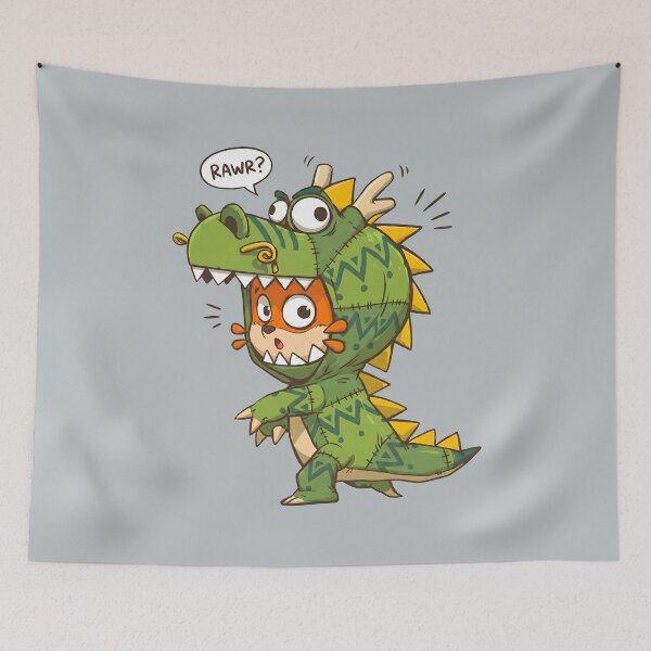 Item preview, Little Fox Dino Roar - Adorable Costume Creature designed and sold by AwesomeBeyondLimits.