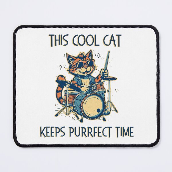 Item preview, Cool Cat Playing Drums designed and sold by Rhythm Thru Art .