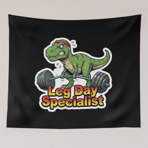 Item preview, Leg Day Specialist T-Rex | Funny Gym Workout Sticker designed and sold by FluffinCool.