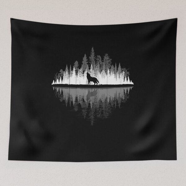 Item preview, Trees Reflection Wildlife Nature Animal Wolf Outdoor Forest designed and sold by CasmariaOnlineShop -.