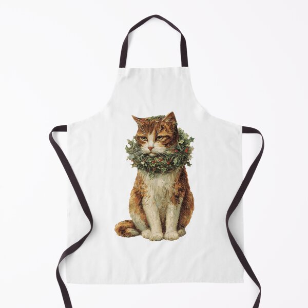 Item preview, Vintage orange and white cat wearing a wreath designed and sold by MendaciousMina.