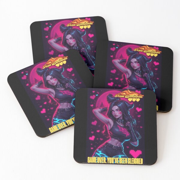 Item preview, Pixel Bombshell — Game Over, You’ve Been Sleighed (Retro Gamer Christmas Pin-Up) designed and sold by Mark Mentzer.