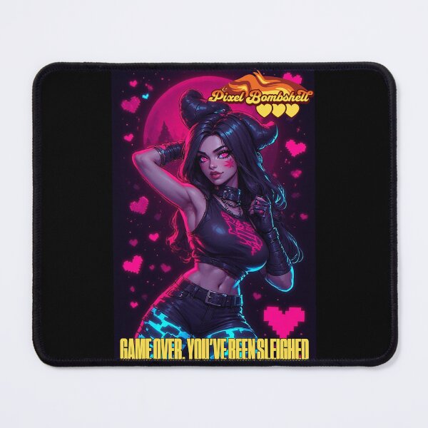 Item preview, Pixel Bombshell — Fin del juego, te han engatusado (Pin-up navideño de gamer retro) designed and sold by Mark Mentzer.