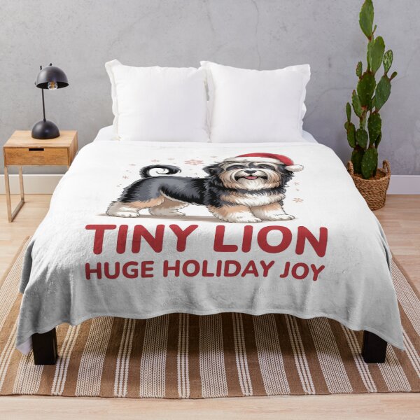 Item preview, Tiny Lion Huge Holiday Joy Cute Löwchen Christmas Gift designed and sold by Slaw-Creation.