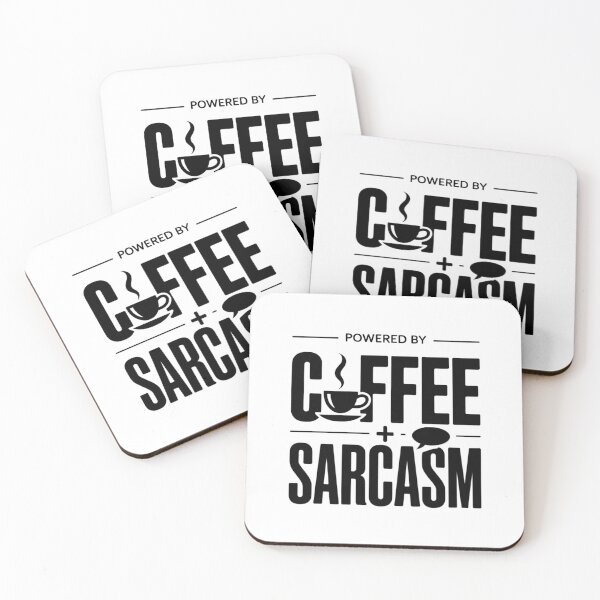 Item preview,  Powered By Coffee And Sarcasm Funny Caffeine Attitude Typography Design designed and sold by GiftsForge.