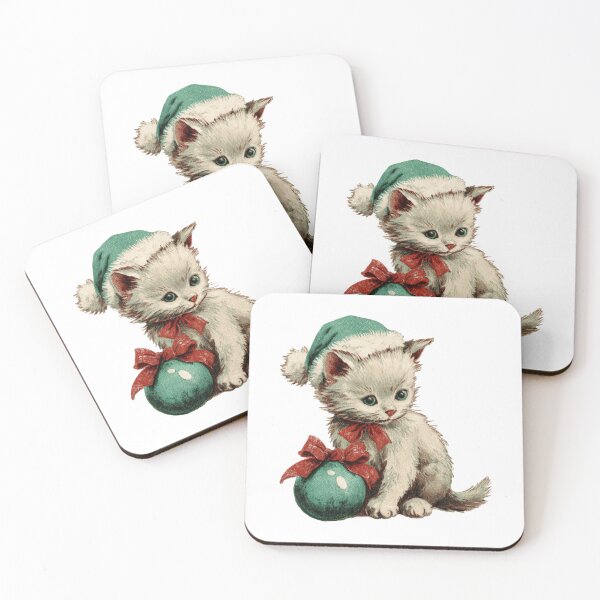 Item preview, Vintage festive kitten designed and sold by MendaciousMina.