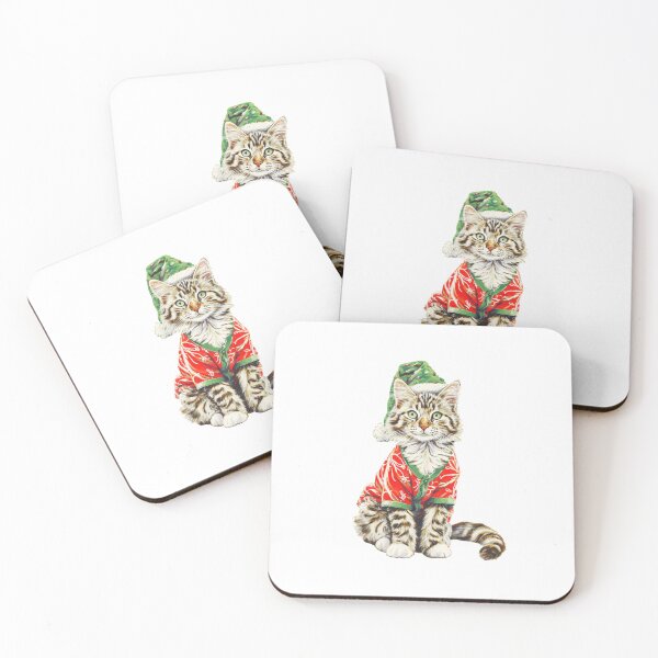 Item preview, Vintage festive kitten designed and sold by MendaciousMina.