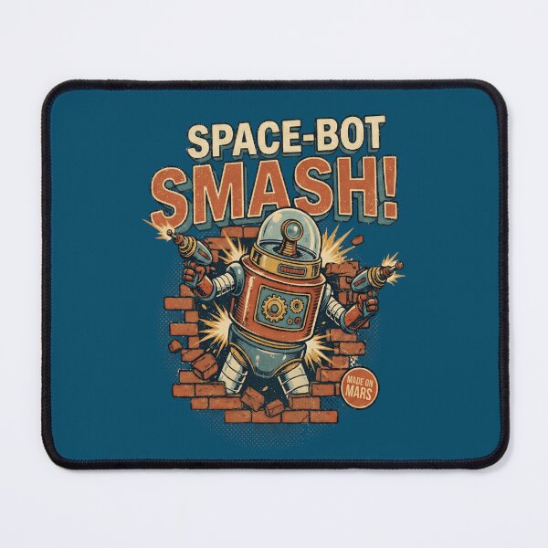 Item preview, Space-Bot Smash! Made on Mars Retro Robot Blitz designed and sold by AwesomeBeyondLimits.
