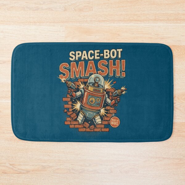 Item preview, Space-Bot Smash! Made on Mars Retro Robot Blitz designed and sold by AwesomeBeyondLimits.