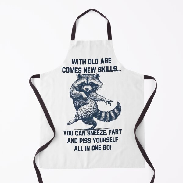 Item preview, Funny Raccoon Old Age Skills – Sneezing Farting Peeing Joke Design designed and sold by Inkspire House.