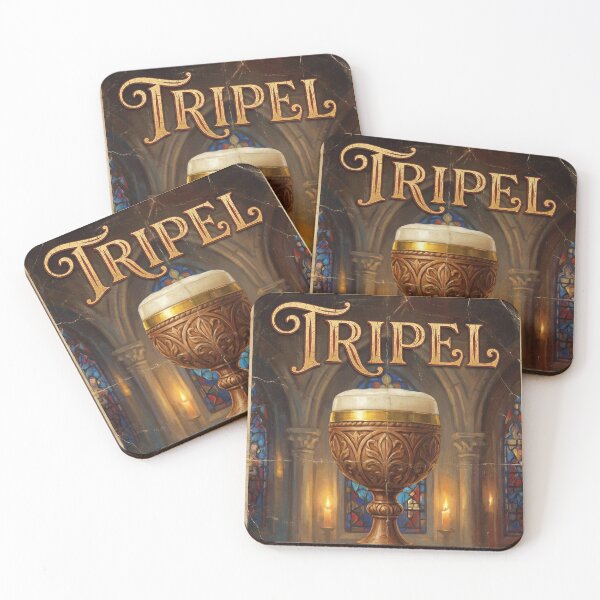 Item preview, TRIPEL HEAVEN IN A GLASS Vintage 1950s Belgian Abbey Poster designed and sold by Cozy-Old-Pub.