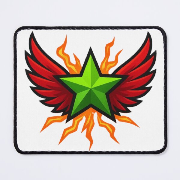 Item preview, "Esports Logo with Green Star and Red Wings – Moroccan Gaming Power • DIMA MAGHREB" designed and sold by Artaprintly.