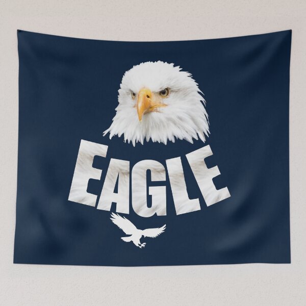 Item preview, EAGLE – Bald eagle design with feather lettering & Flying Eagle symbol designed and sold by Katja LebenFreude.