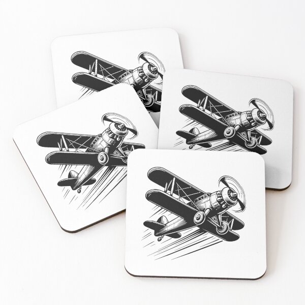 Item preview, Classic Vintage Biplane Monogram - Retro Propeller Airplane Illustration designed and sold by HBDStudio.