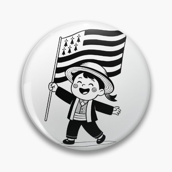 Item preview, Cute happy Bigouden boy with Breton flag designed and sold by 1enchik.