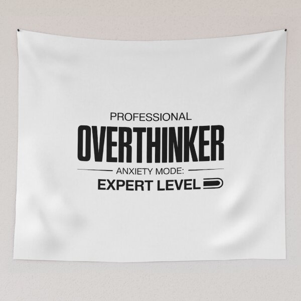 Item preview,  Professional Overthinker Anxiety Mode Expert Level Funny Mental Health Typography designed and sold by GiftsForge.