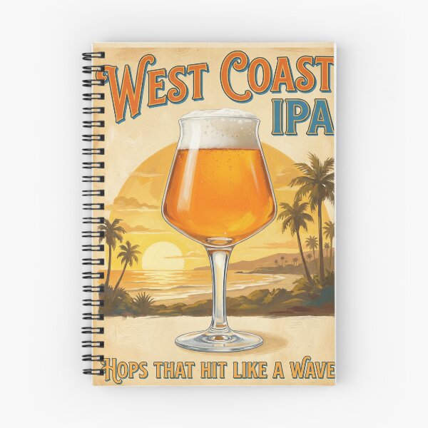 Item preview, WEST COAST IPA HOPS THAT HIT LIKE A WAVE Vintage 1950s California Hop Poster designed and sold by Cozy-Old-Pub.