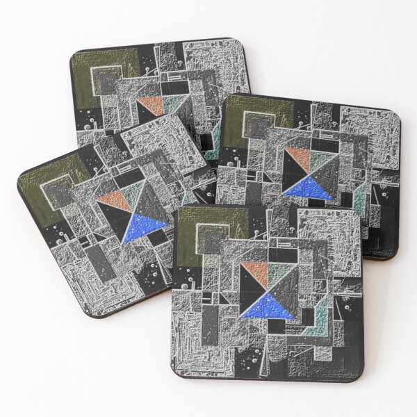 Item preview, chromatic blueprint dark abstract geometric design designed and sold by SmashingDeals.
