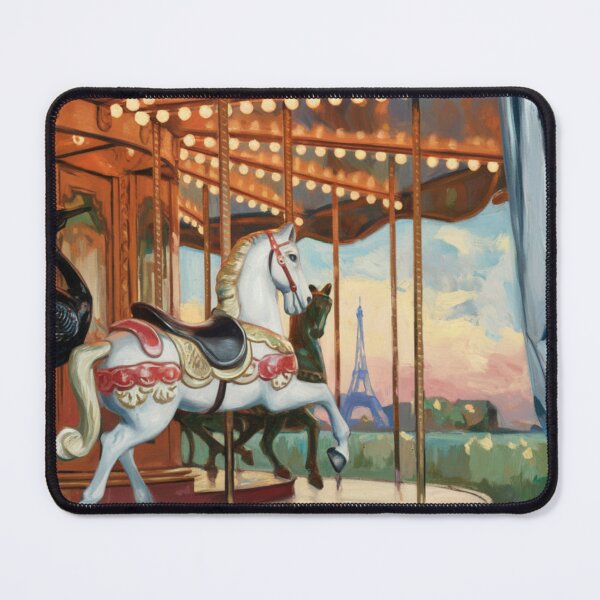 Item preview, Paris Carousel View | Romantic French Impressionist Painting | Carraann Art designed and sold by CARRAANN.