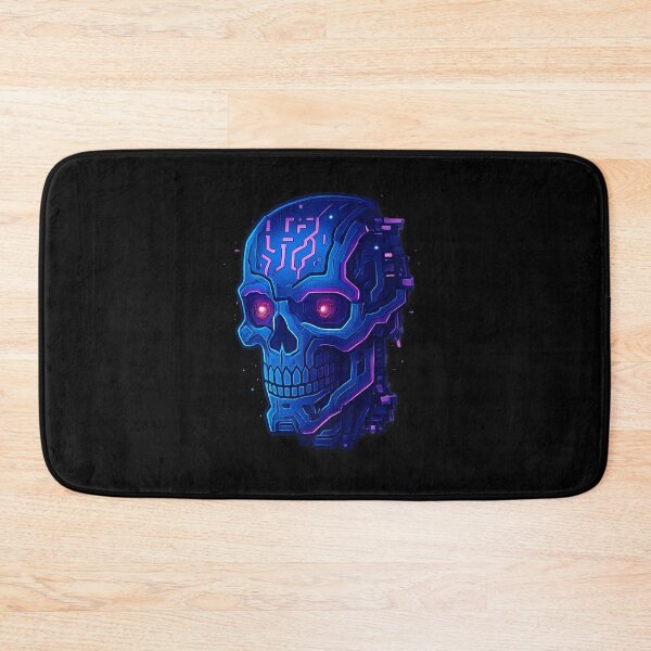 Item preview, Neon Cyber Skull – Glitch Runes & Techno Skeleton Design designed and sold by AddictiveDesign.