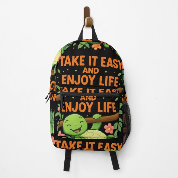 Item preview, Take It Easy and Enjoy Life Turtle Mug – Cute Relaxing Turtle Art, Positive Quote Gift for Kids & Adults designed and sold by GiftLore Studio.