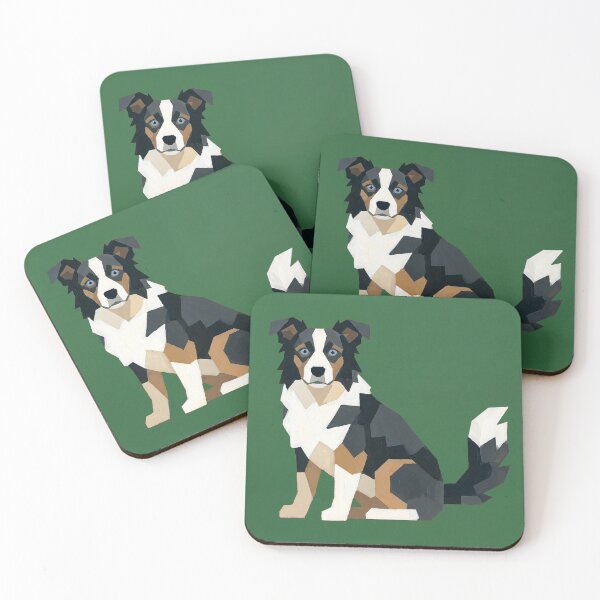 Item preview, Modern Australian Shepherd Art – Minimalist Block-Color Dog Painting designed and sold by Sixmagicbeans.