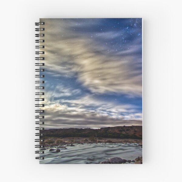 Item preview, Starry Night on the Quebrada: Wispy Clouds and River (HDR Photo) designed and sold by Keltoi-art.