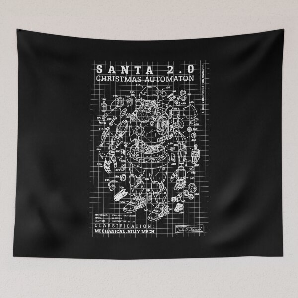 Item preview, Engineer Christmas Funny Santa Claus Blueprint Diagram designed and sold by GrandeDuc.