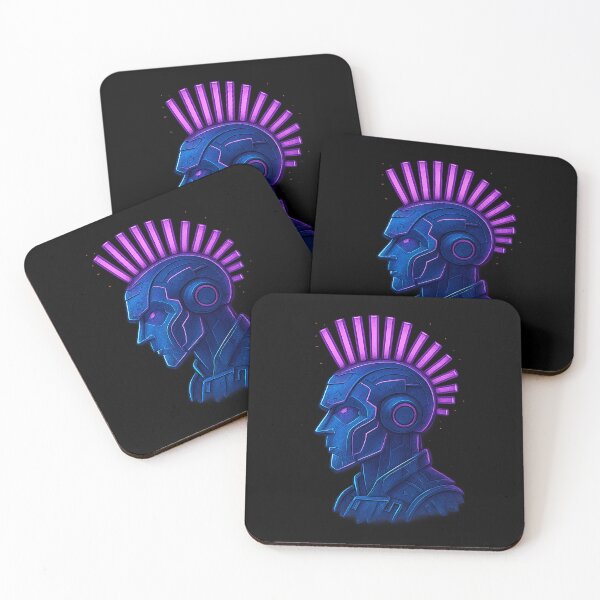 Item preview, Neon Punk Bot – LED Mohawk Cyberpunk Robot Portrait designed and sold by AddictiveDesign.