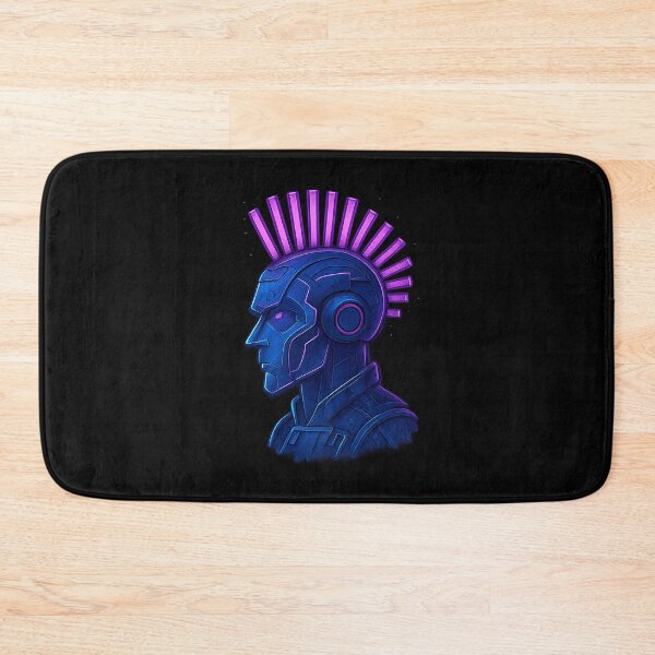 Item preview, Neon Punk Bot – LED Mohawk Cyberpunk Robot Portrait designed and sold by AddictiveDesign.