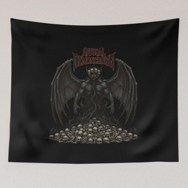 Item preview, Death Metal Shirt - Winged Abyss Demon Rising Over Skulls designed and sold by NickPositron.