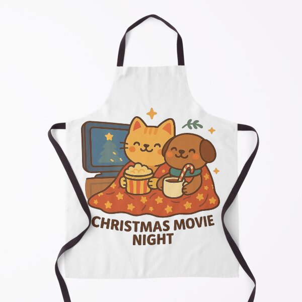 Item preview, Christmas Movie Night – Cute Cat and Dog Cozy Christmas Cartoon Design designed and sold by StyleLap.
