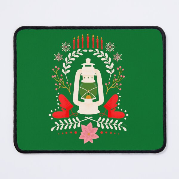 Item preview, Christmas Lantern Illustration Bright Festive Winter Floral Art Green designed and sold by RosalindeClara.