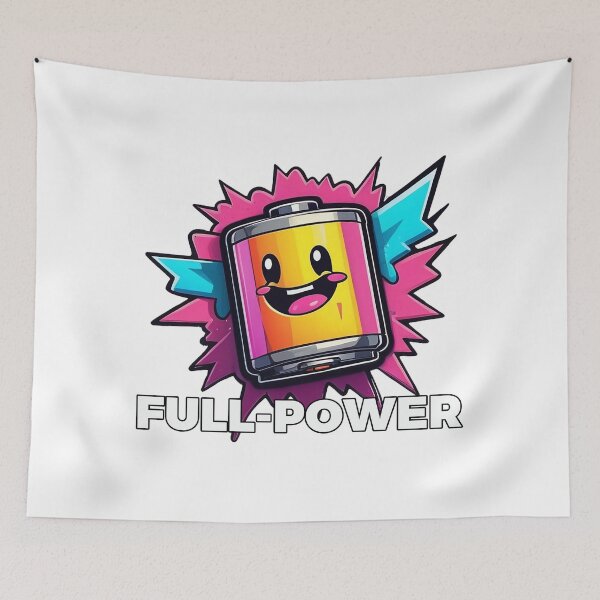 Item preview, Full Power Battery – Positive Energy Cute Tech Character designed and sold by JaaGo PopLab.