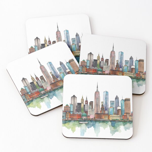 Item preview, Watercolor City Skyline Illustration designed and sold by ancaisaicu.