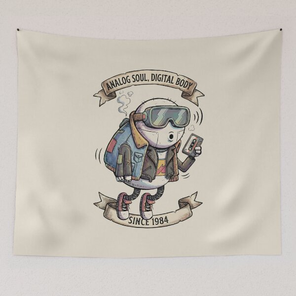 Item preview, Analog Soul Digital Body - Retro Robot Since 1984 designed and sold by AwesomeBeyondLimits.