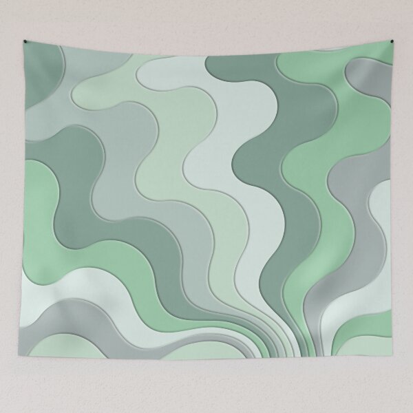Item preview, GREEN WAVES IN RELIEF designed and sold by Art2Be-Studio.