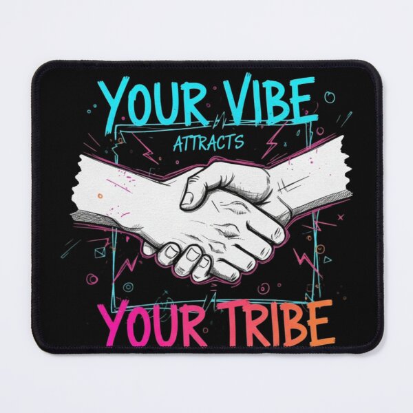 Item preview, Your Vibe Attracts Your Tribe – Positive Energy Handshake Motivational Quote designed and sold by SV-Creation.
