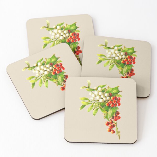 Item preview, Vintage Mistletoe and Holly Berries Christmas Illustration designed and sold by AzizamWorks.