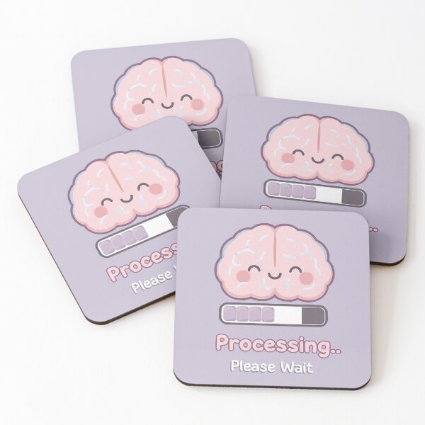 Item preview, Processing… Please Wait — Cute Brain Loading Bar | Neurodivergent and Epilepsy Humor & Kawaii Mental Health Design designed and sold by PureBrain.