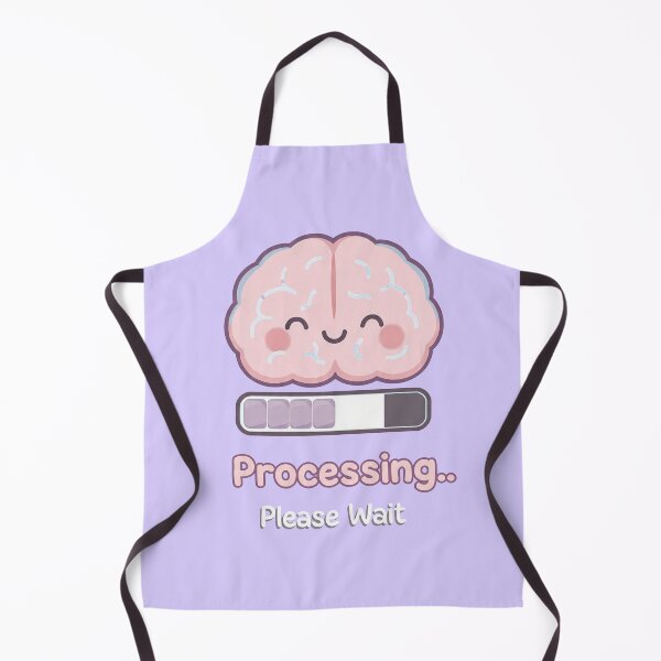 Item preview, Processing… Please Wait — Cute Brain Loading Bar | Neurodivergent and Epilepsy Humor & Kawaii Mental Health Design designed and sold by PureBrain.