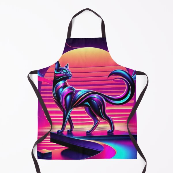 Item preview, Neon Cat Voyager – Synthwave Sunset Explorer designed and sold by Dogandesighn.